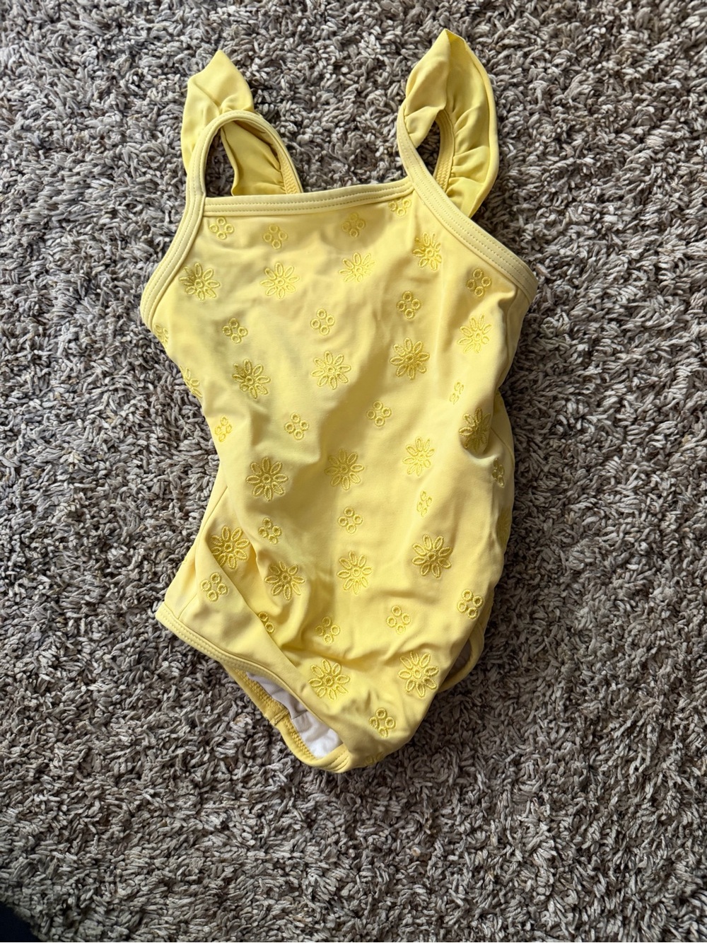 Hanna Andersson Yellow Floral One-Piece Swimsuit